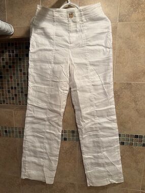 Sanctuary White Linen-Blend Women's Chinos